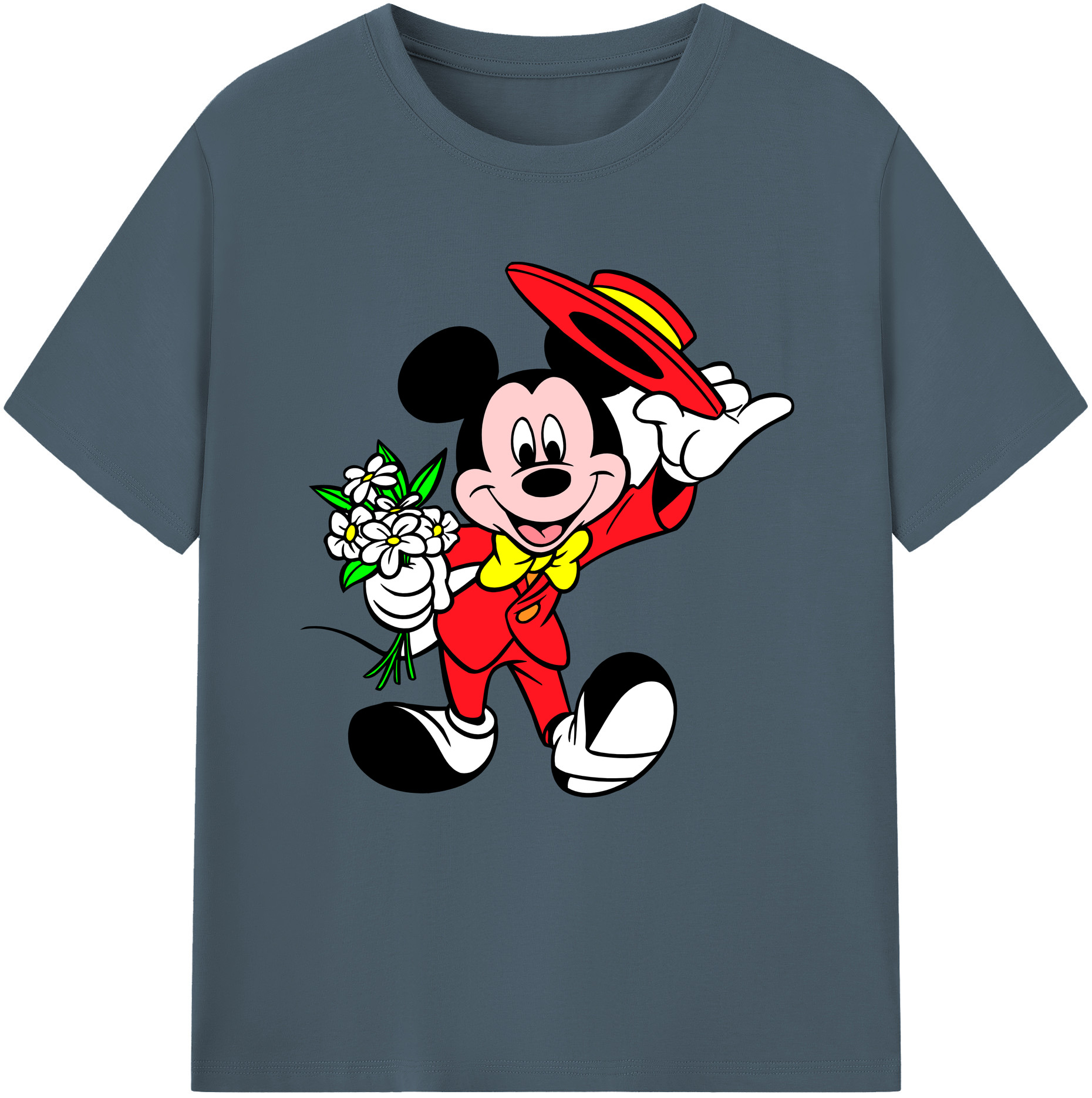 （画像用） ミッキーマウス Mickey Mouse 綿100％半袖Tシャツ（フロントプリント）